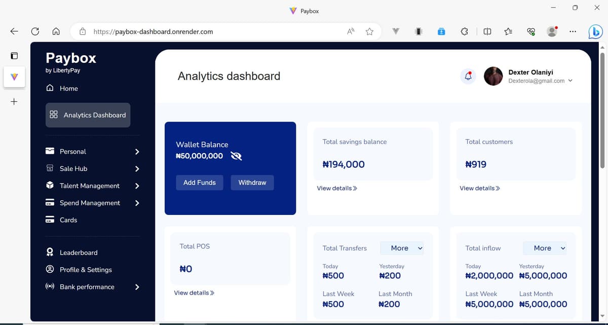 Screenshot of Paybox Admin