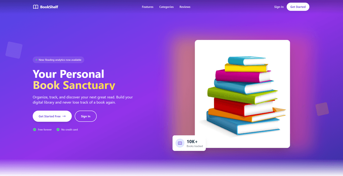 Screenshot of Books Web App